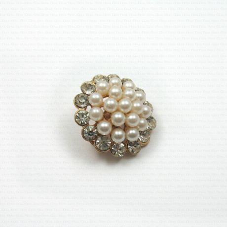 Metal brooch gold/silver no. 724
