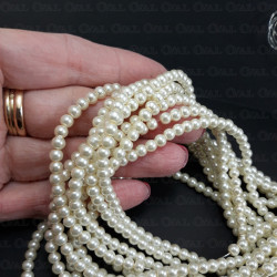 Perła szklana na sznurze ,szara 4mm,6mm,8mm, 1854 Perła szklana na sznurze ,szara 4mm,6mm,8mm, 1854