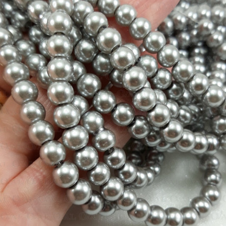 Perła szklana na sznurze 4mm,6mm,8mm, 1854