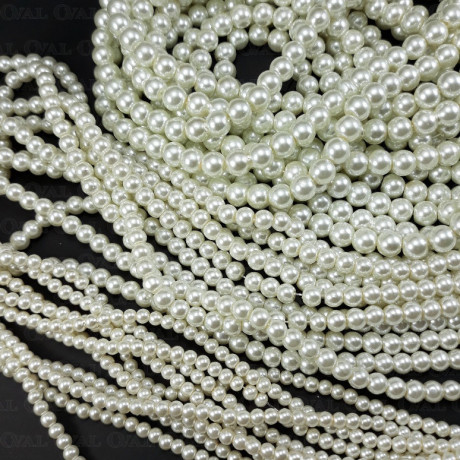 Perła szklana na sznurze 6mm 5607