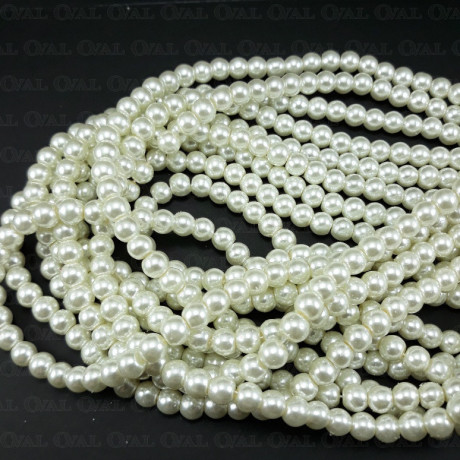 Perła szklana na sznurze 6mm 5607