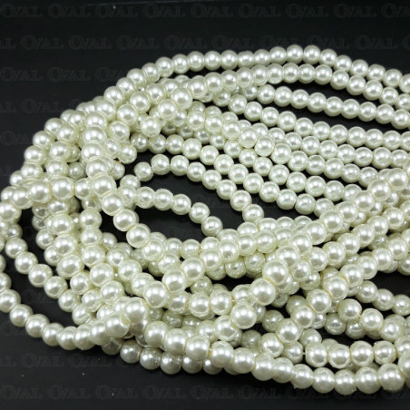 Perła szklana na sznurze 6mm 5607