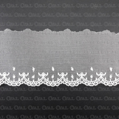 Koronka haft na tiulu 70mm/1y  śmietana 4907