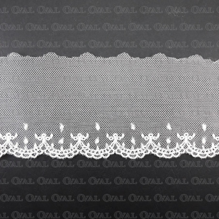 Koronka haft na tiulu 70mm/1y  śmietana 4907