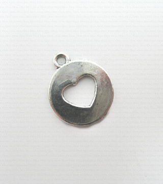 Decorative round tag – Heart no. 1554