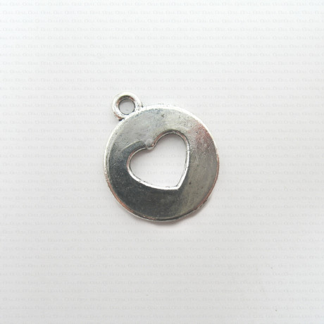 Decorative round tag – Heart no. 1554