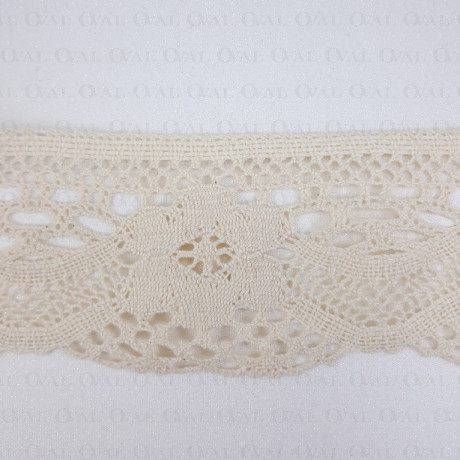 Koronka bawełniana 80mm/1lub 25m ecru 5643