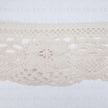 Koronka bawełniana 80mm/1lub 25m ecru 5643