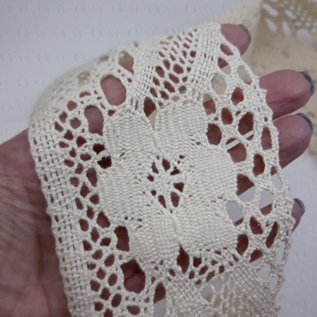 Koronka bawełniana 80mm/1lub 25m ecru 5643