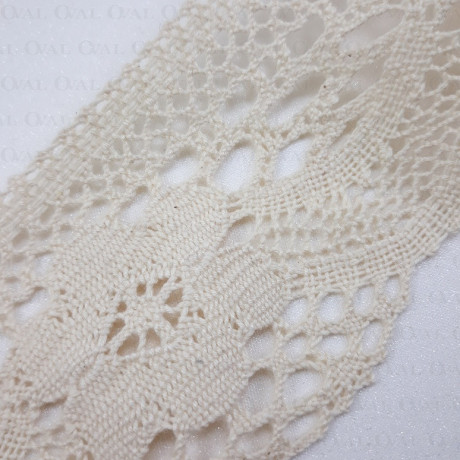 Koronka bawełniana 80mm/1lub 25m ecru 5643