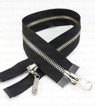 Zamki metalowe dwusuwakowe 34cm  czarne 5659 PU8