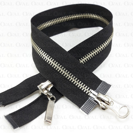 Zamki metalowe dwusuwakowe 34cm  czarne 5659 PU8