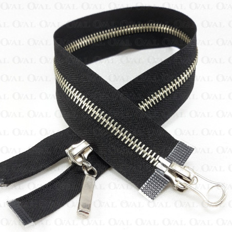 Zamki metalowe dwusuwakowe 34cm  czarne 5659 PU8