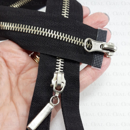 Zamki metalowe dwusuwakowe 34cm czarne 5659 PU8 - 29680