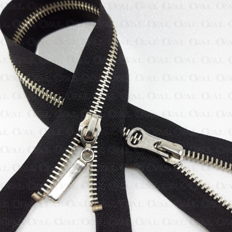 Zamki metalowe dwusuwakowe 34cm czarne 5659 PU8 - 29681