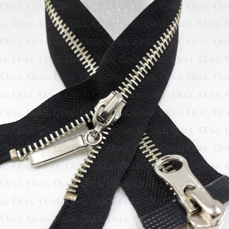 Zamki metalowe dwusuwakowe 34cm czarne 5659 PU8 - 29682