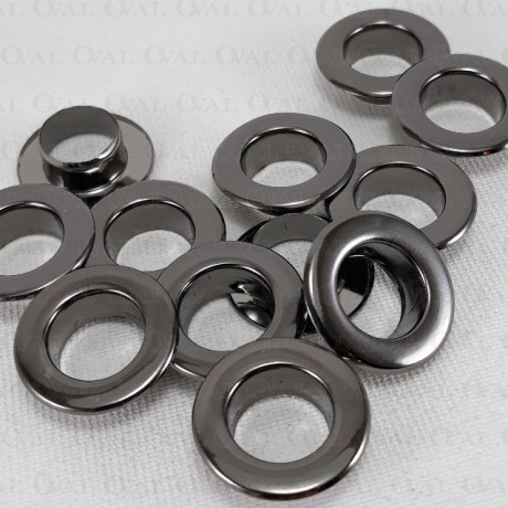 Oczka nierdzewne 10mm/200szt   ciemny nikiel  PŁASKIE 4820