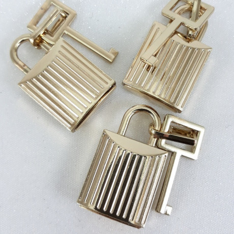 Przywieszka ozdobna  złota kłódka 1,10,100szt  5673