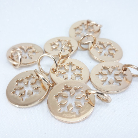 Przywieszka ozdobna  złota śnieżynka 10,100szt  5674