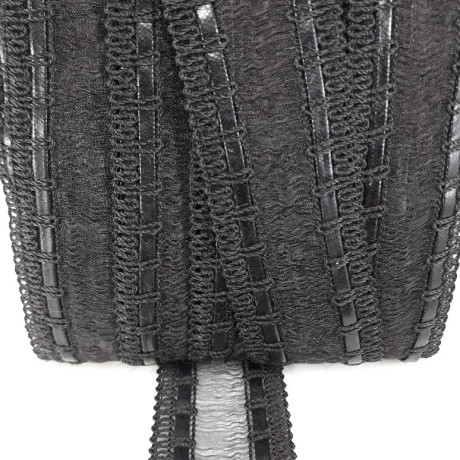 Chiffon ribbon with edging 35mm/1m black 1918