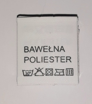 Label raw material composition, washing instructions COTTON 2771