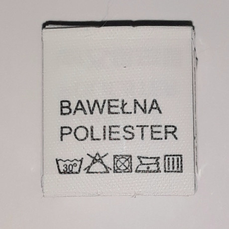 Wszywka skład surowcowy,przepis prania BAWEŁNA 2771