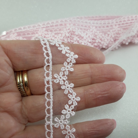 Taśma koronkowa na tiulu – delikatna koronka do szycia i dekoracji
