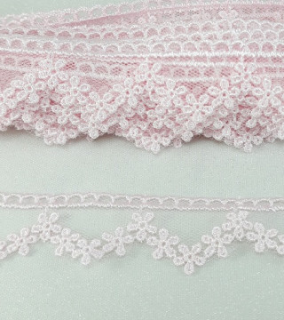 Taśma koronkowa na tiulu – delikatna koronka do szycia i dekoracji
