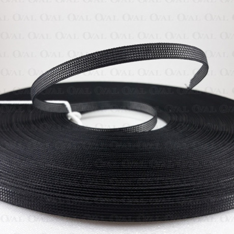 Fiszbiny tkane 8mm/1m czarne 5183