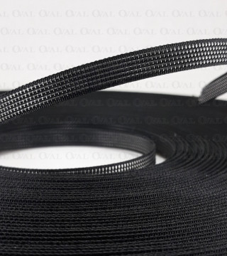 Fiszbiny tkane 8mm/1m czarne 5183