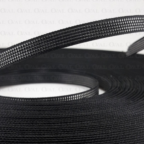 Fiszbiny tkane 8mm/1m czarne 5183