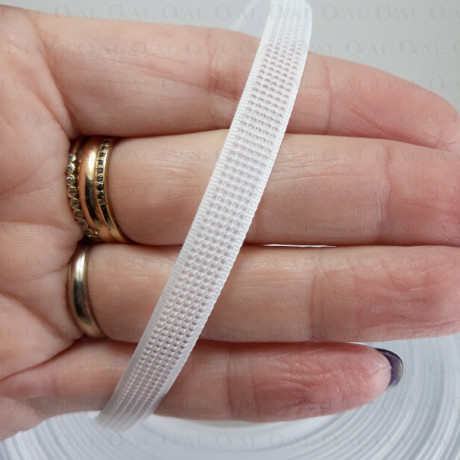 Fiszbiny tkane 8mm/1m białe 5182