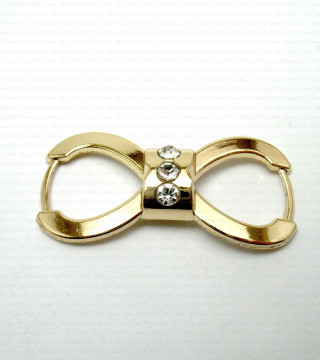 Decorative connector with rhinestones gold/silver no. 1680