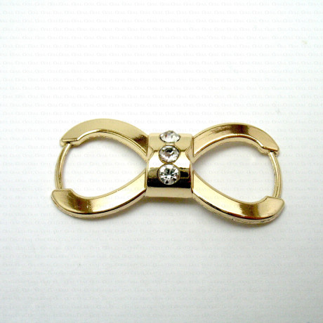 Decorative connector with rhinestones gold/silver no. 1680