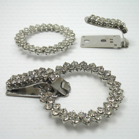 Decorative fastening with rhinestones, metal no. 760