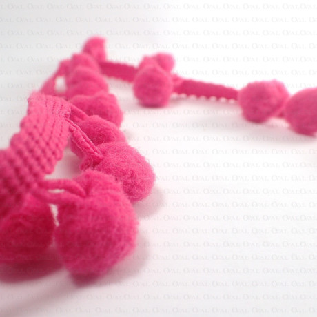 Pom-poms on tape, various colours, 1 m   no. 1742