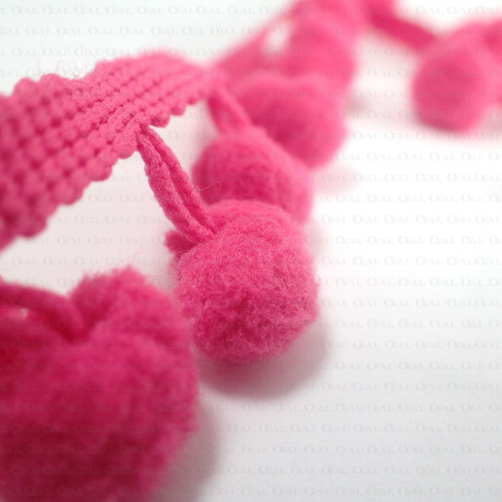 Pom-poms on tape, various colours, 1 m   no. 1742
