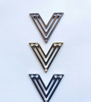 Gold, silver, dark silver metal plate 1773