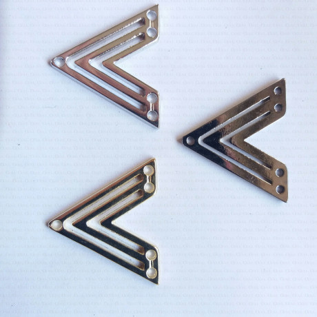 Gold, silver, dark silver metal plate 1773