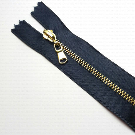 Decorative metal zips 16cm on satin tape 1834