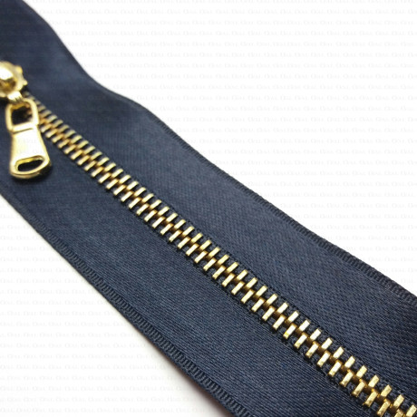 Decorative metal zips 16cm on satin tape 1834