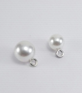 Pearl button Pack of 10 pcs with silver or gold shank 1851