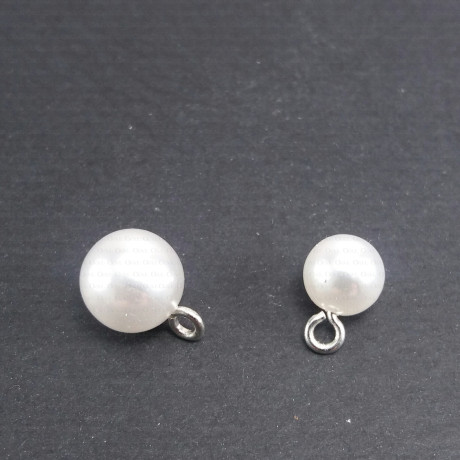 Pearl button Pack of 10 pcs with silver or gold shank 1851