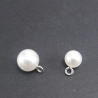 Pearl button Pack of 10 pcs with silver or gold shank 1851