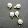 Pearl button Pack of 10 pcs with silver or gold shank 1851