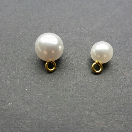Pearl button Pack of 10 pcs with silver or gold shank 1851