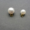 Pearl button Pack of 10 pcs with silver or gold shank 1851