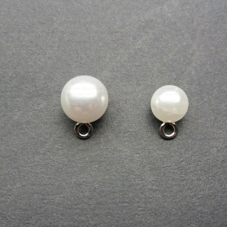 Pearl button Pack of 10 pcs with silver or gold shank 1851