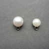 Pearl button Pack of 10 pcs with silver or gold shank 1851