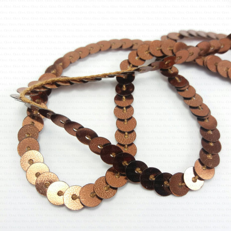 cekiny na taśmie ,kolor miedziany 213